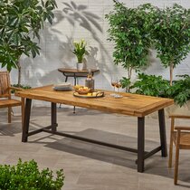 Slim outdoor store dining table